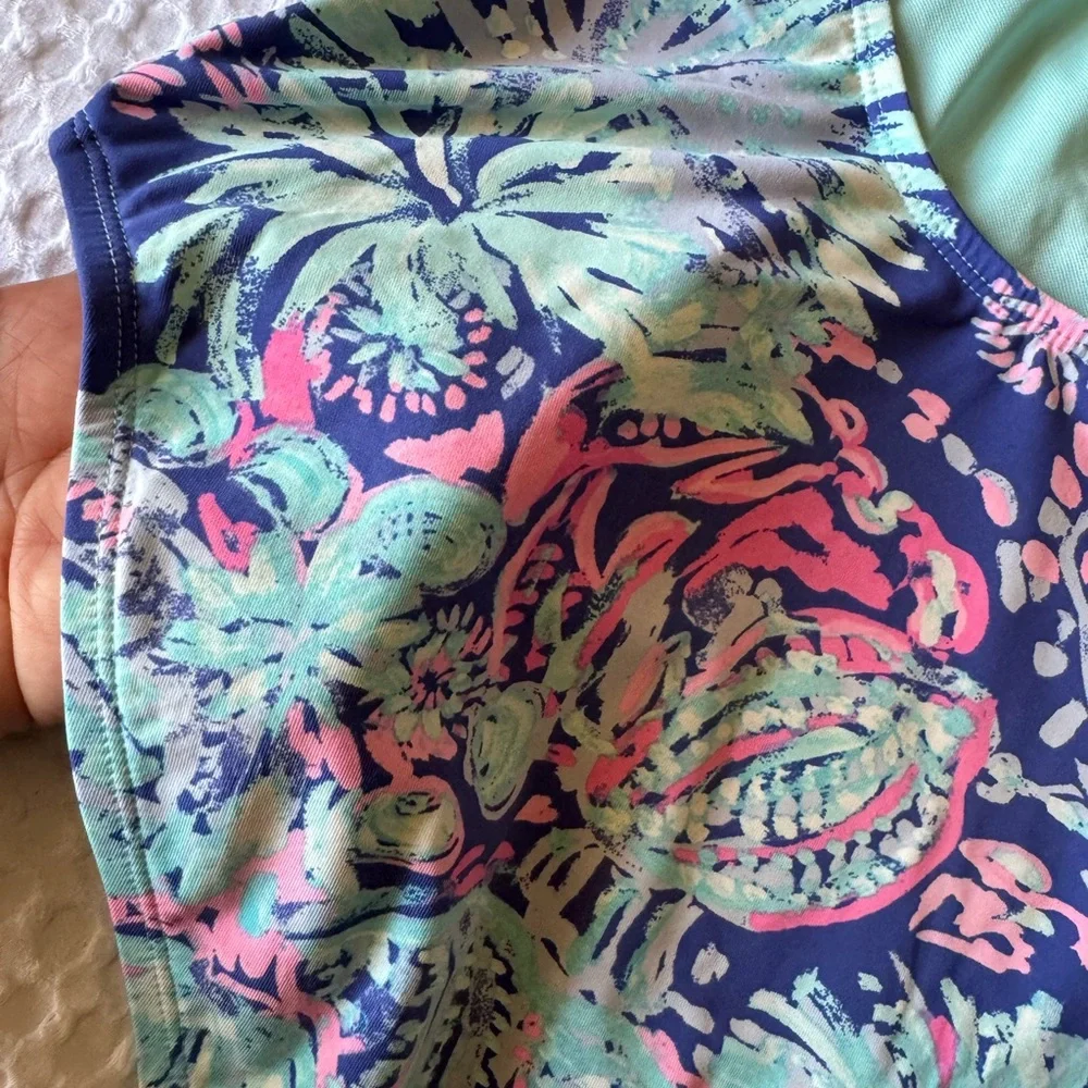 Lilly Pulitzer Navy and Green Kids One Piece - Picture 6 of 12